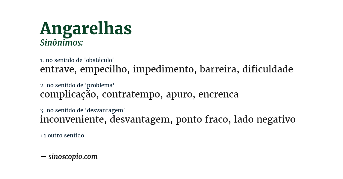 Sinônimo de angarelhas