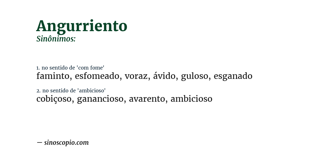 Sinônimo de angurriento