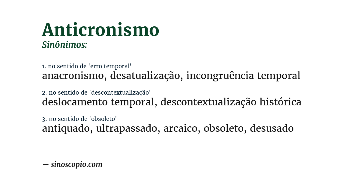 Sinônimo de anticronismo
