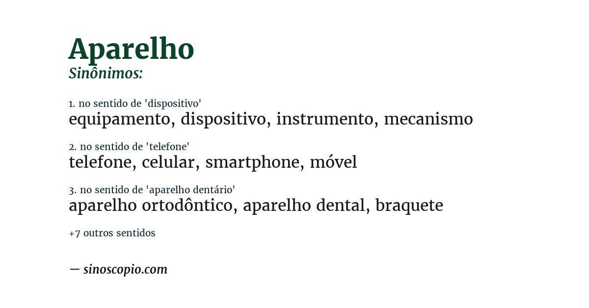 Sinônimo de aparelho