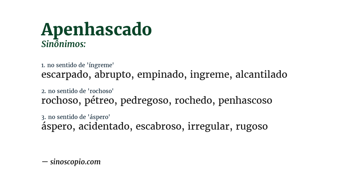 Sinônimo de apenhascado