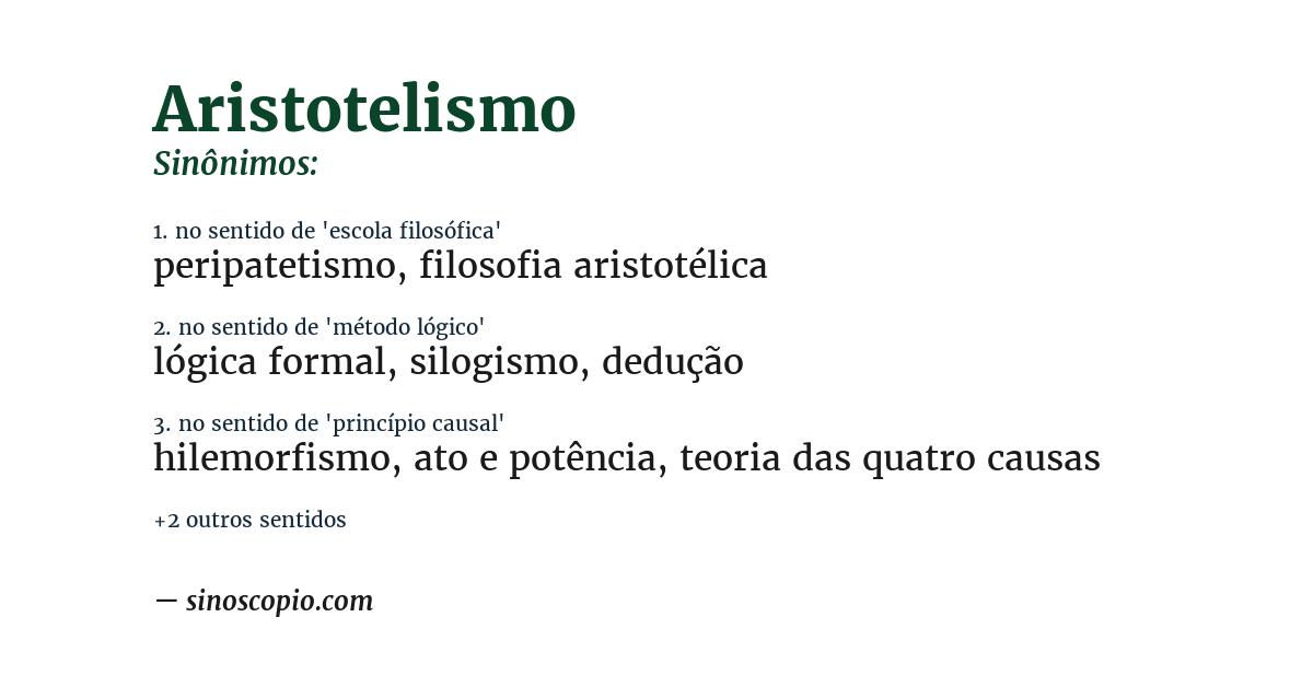 Sinônimo de aristotelismo