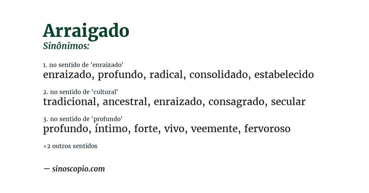 Sinônimo de arraigado