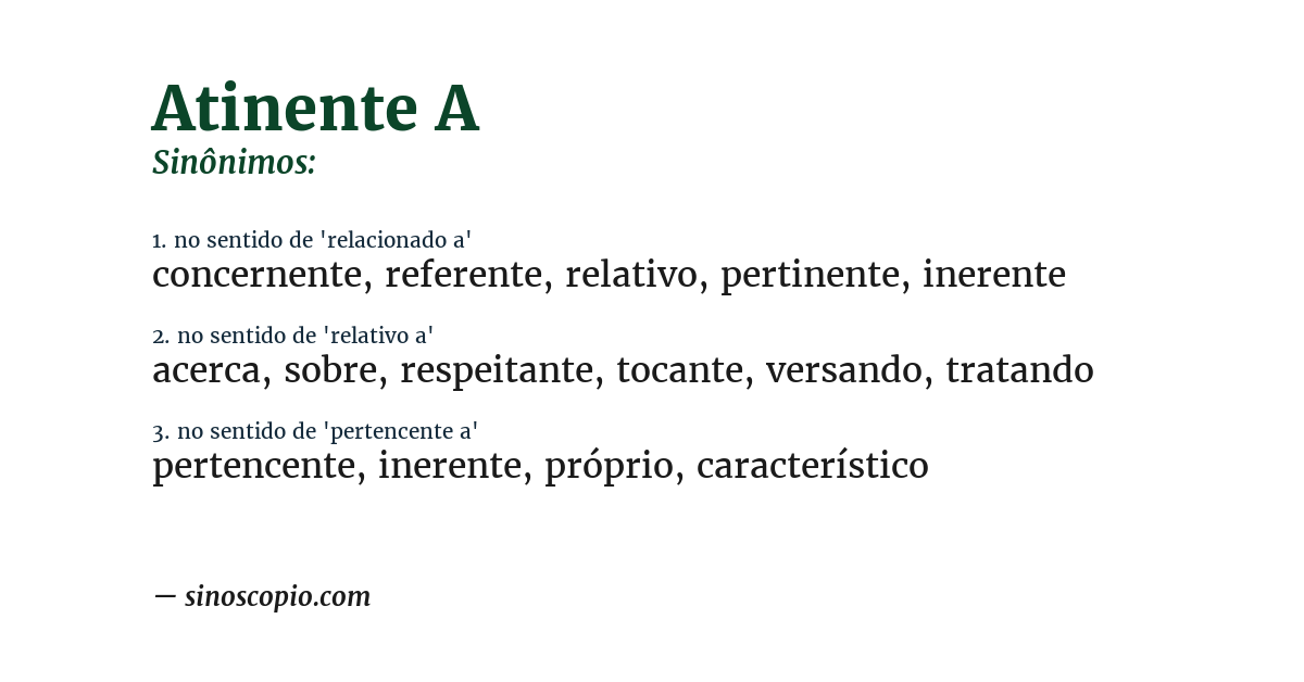 Sinônimo de atinente a