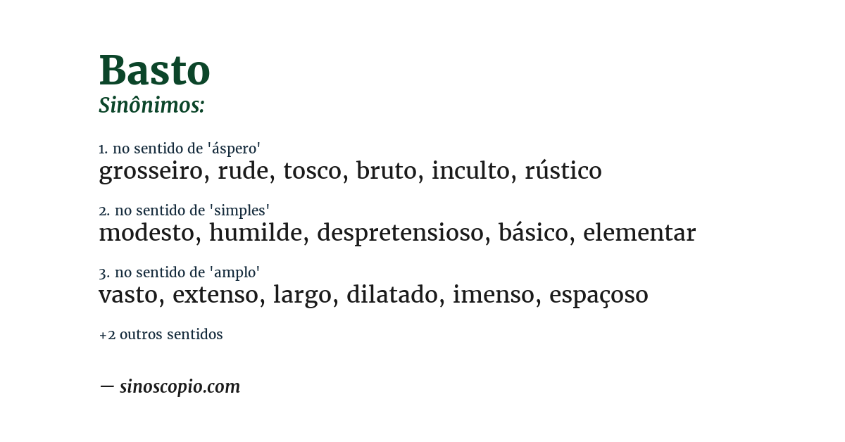 Sinônimo de basto