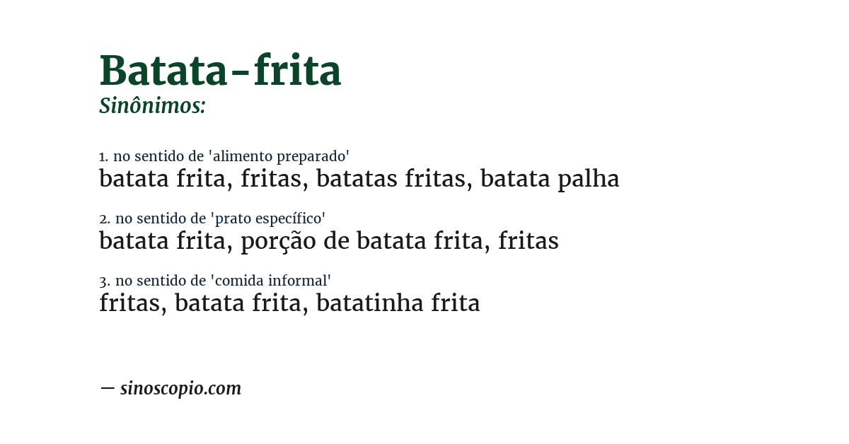 Sinônimo de batata-frita