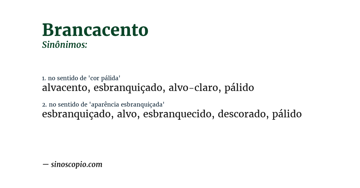 Sinônimo de brancacento