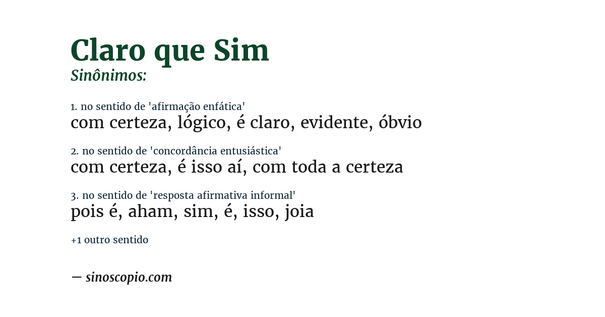 Sinônimo de claro que sim