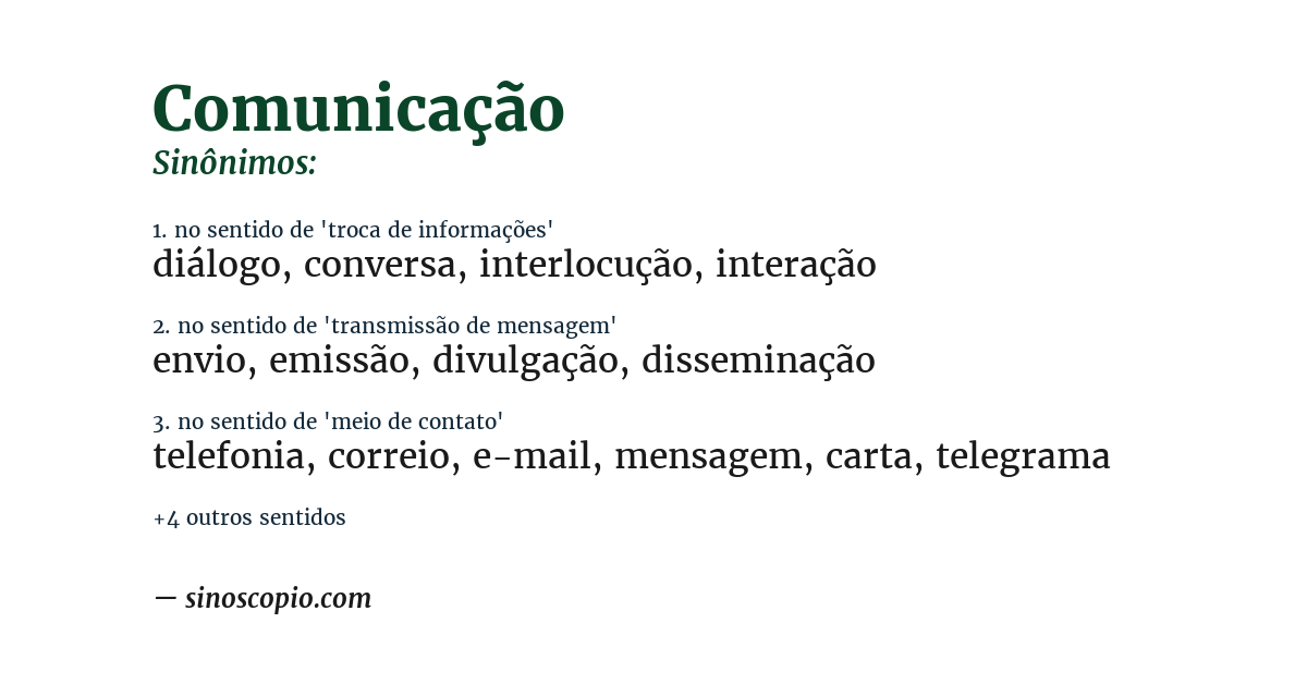 Sinônimo de comunicação