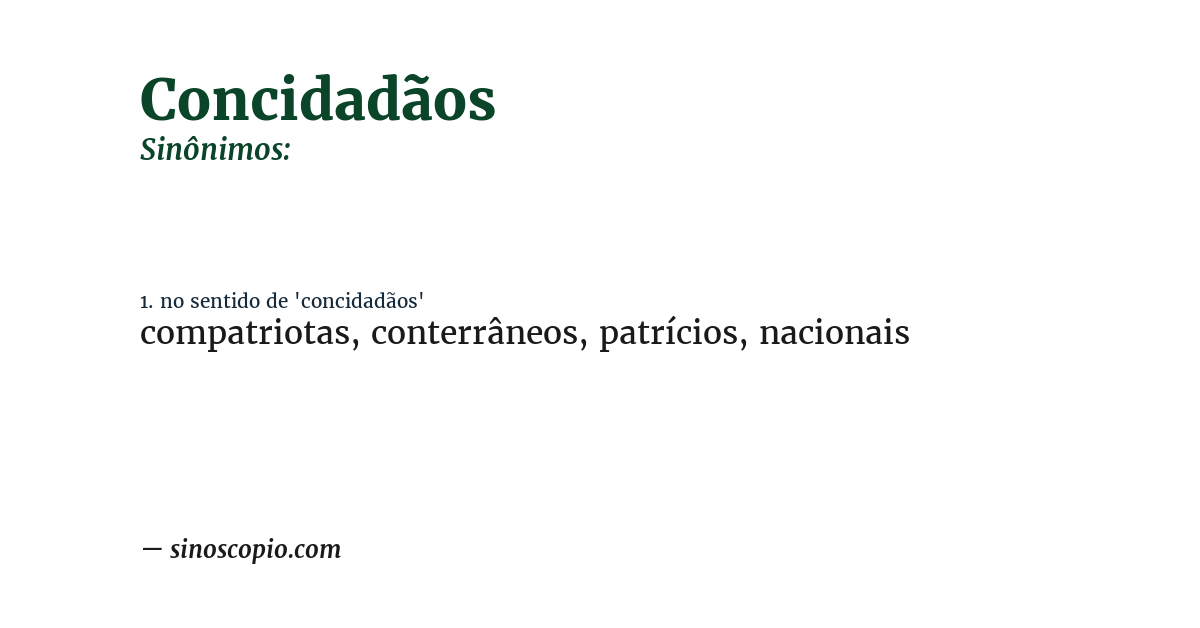 Sinônimo de concidadãos
