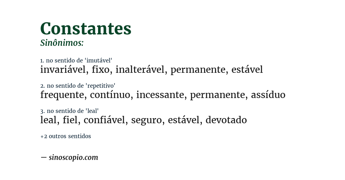 Sinônimo de constantes