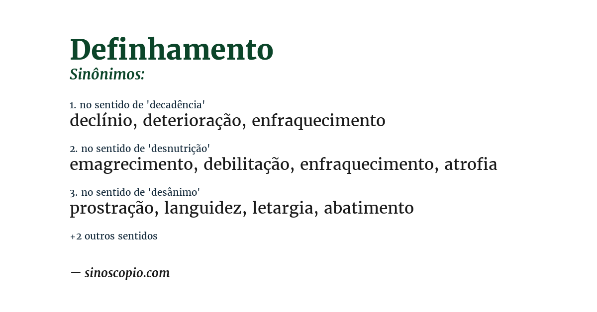 Sinônimo de definhamento