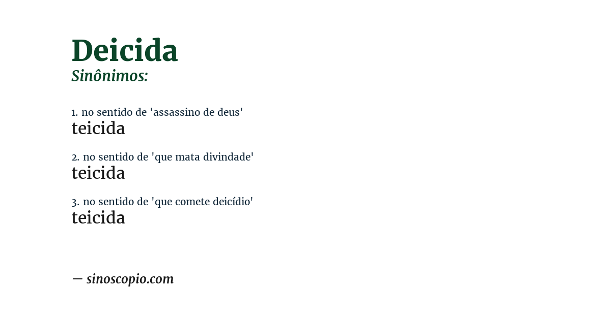 Sinônimo de deicida