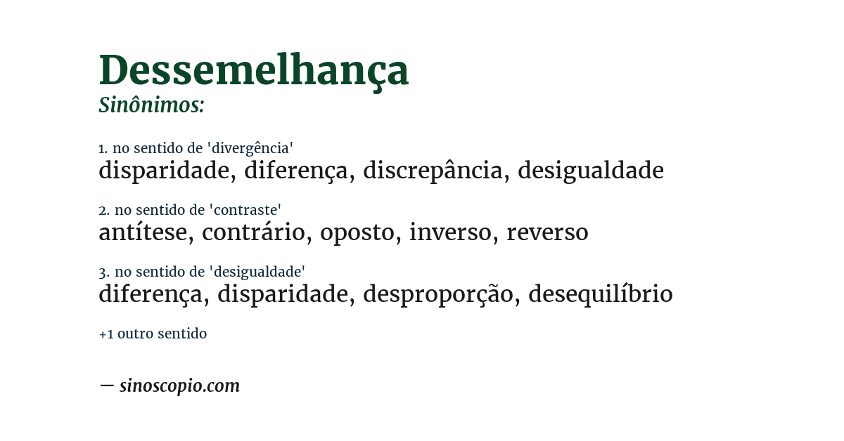 Sinônimo de dessemelhança