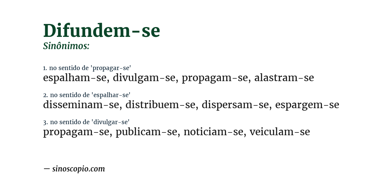 Sinônimo de difundem-se