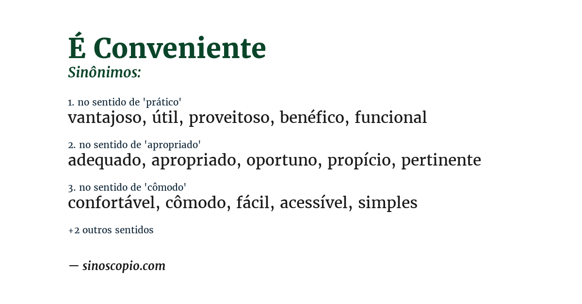 Sinônimo de é conveniente