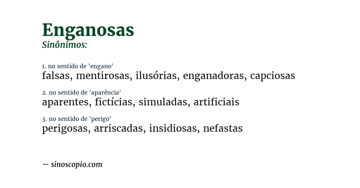 Sinônimo de enganosas