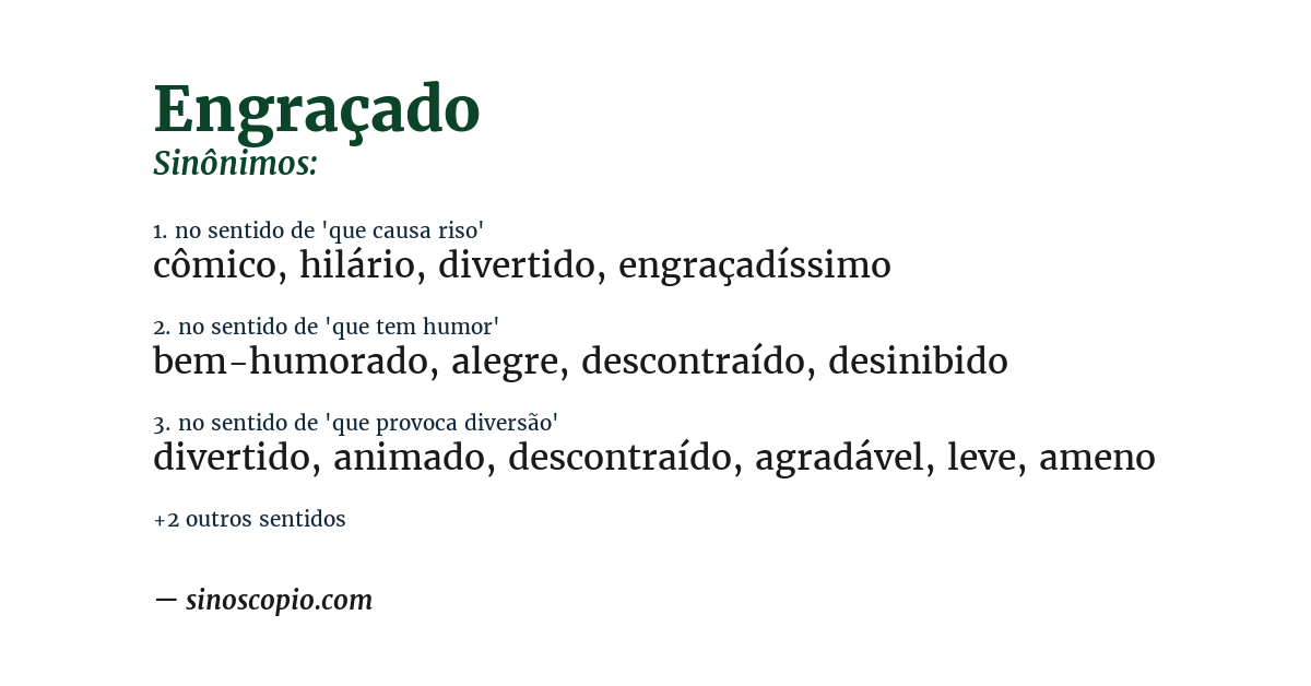 Sinônimo de engraçado