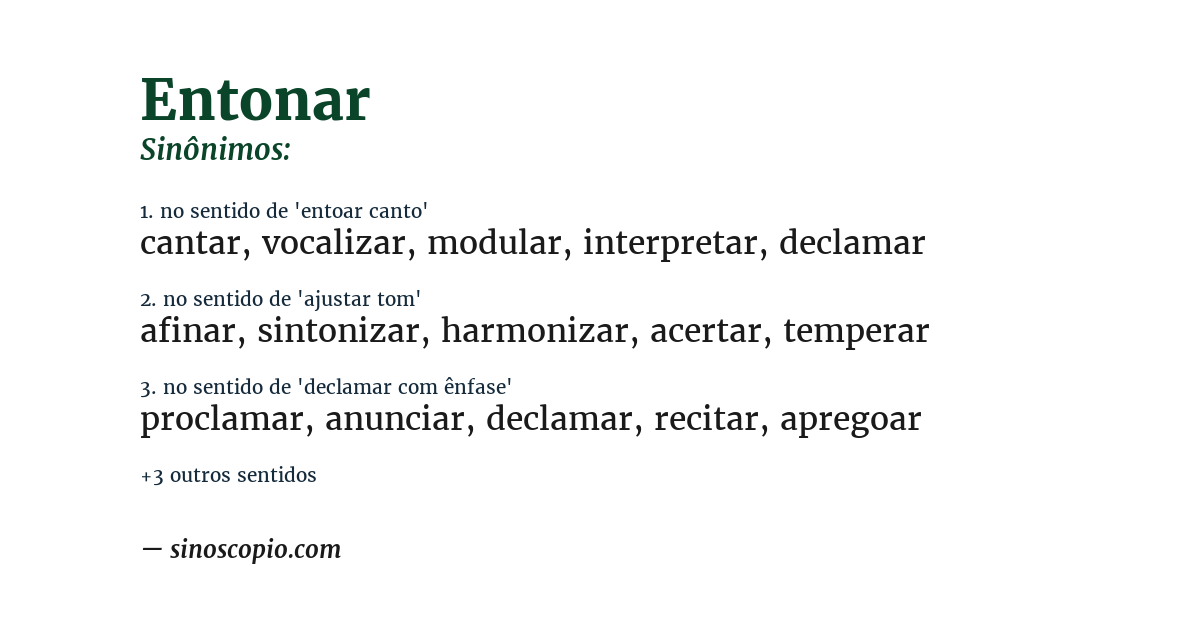 Sinônimo de entonar