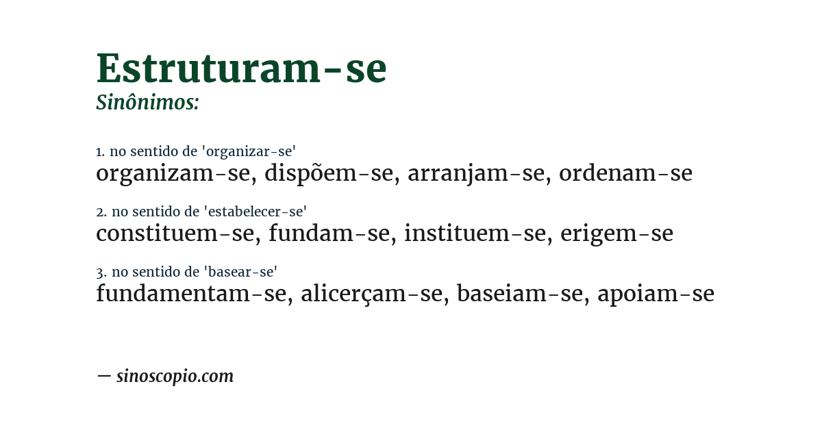 Sinônimo de estruturam-se