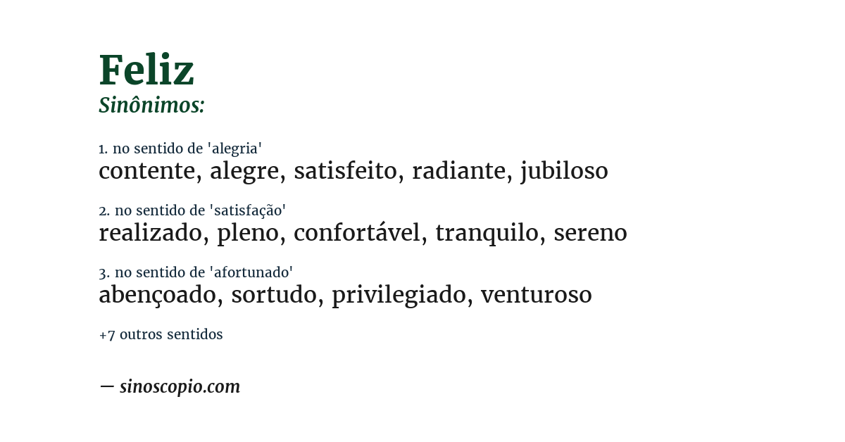 Sinônimo de feliz