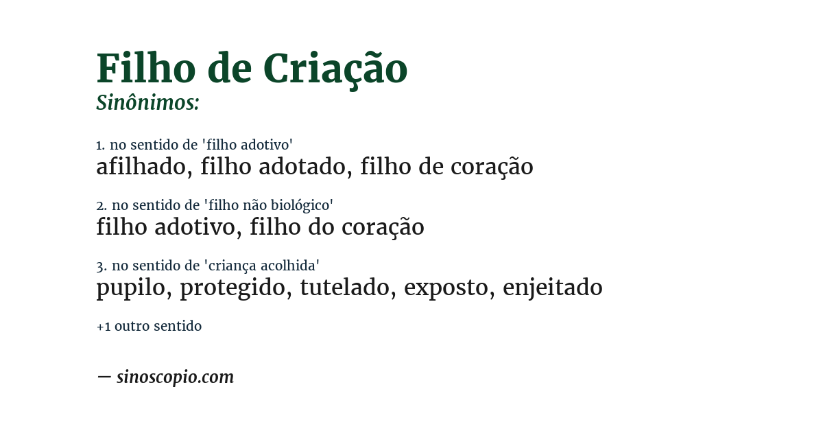 Sinônimo de filho de criação