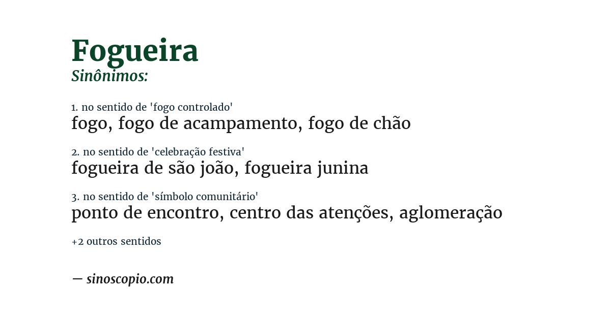 Sinônimo de fogueira