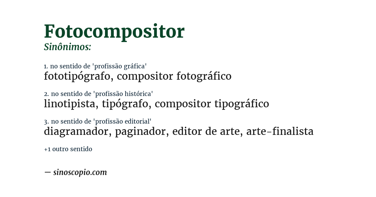 Sinônimo de fotocompositor