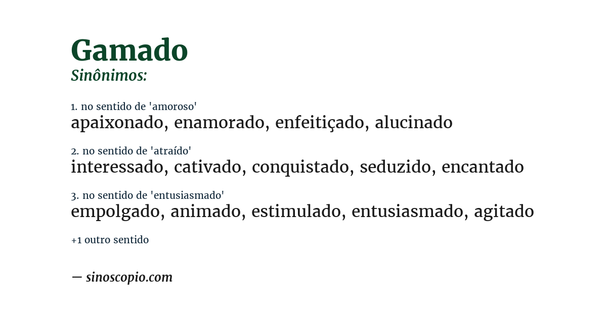 Sinônimo de gamado