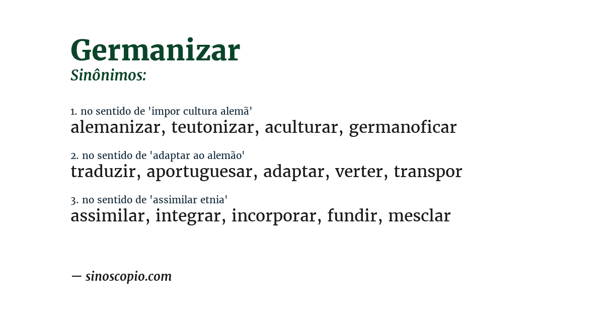 Sinônimo de germanizar