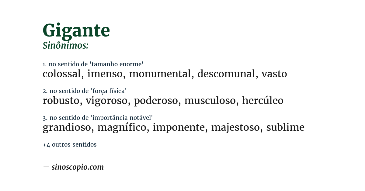 Sinônimo de gigante