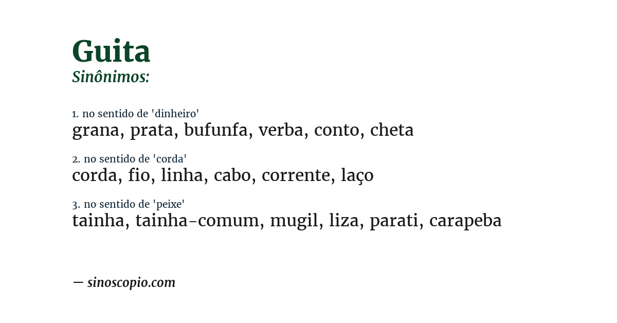 Sinônimo de guita