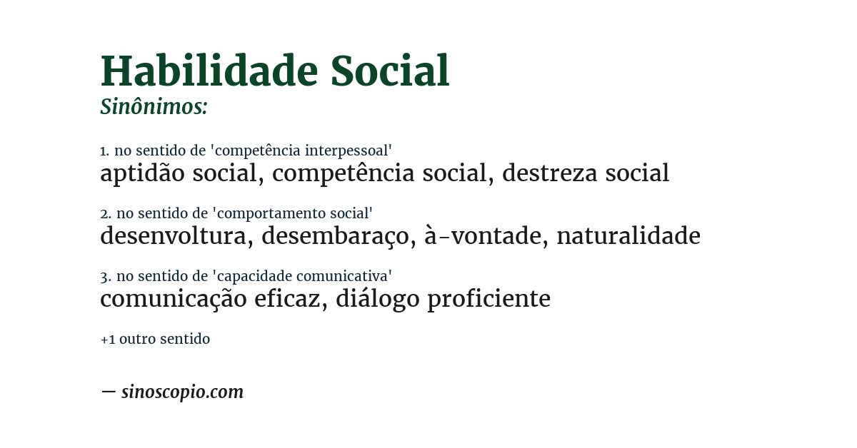 Sinônimo de habilidade social