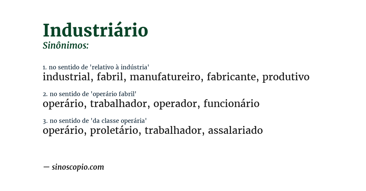 Sinônimo de industriário