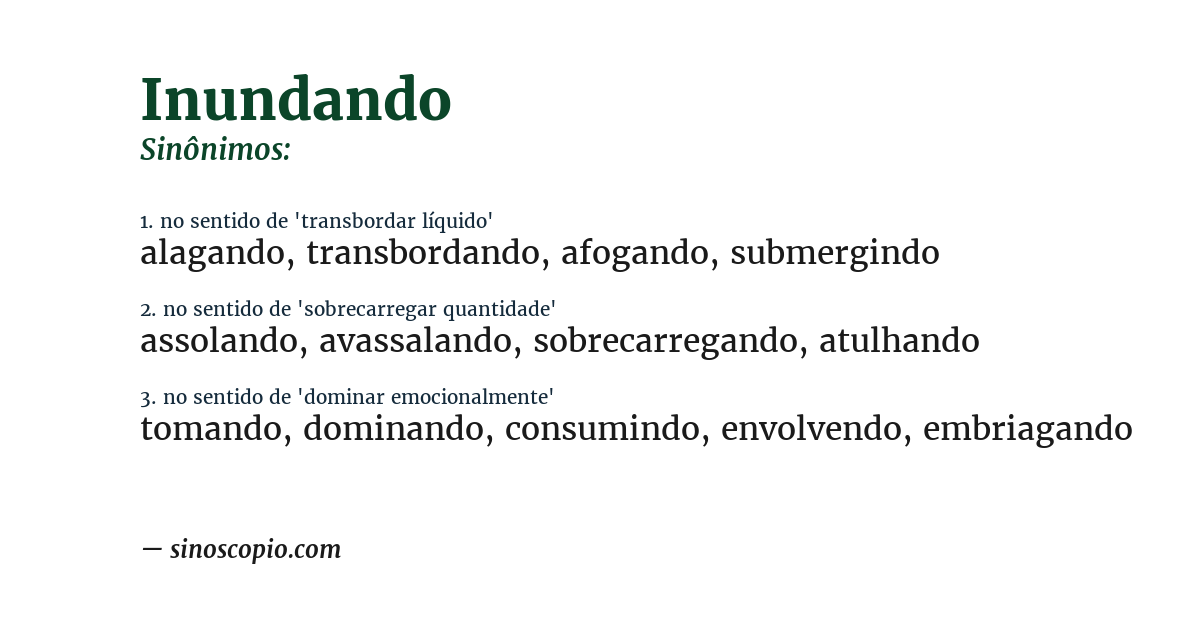 Sinônimo de inundando