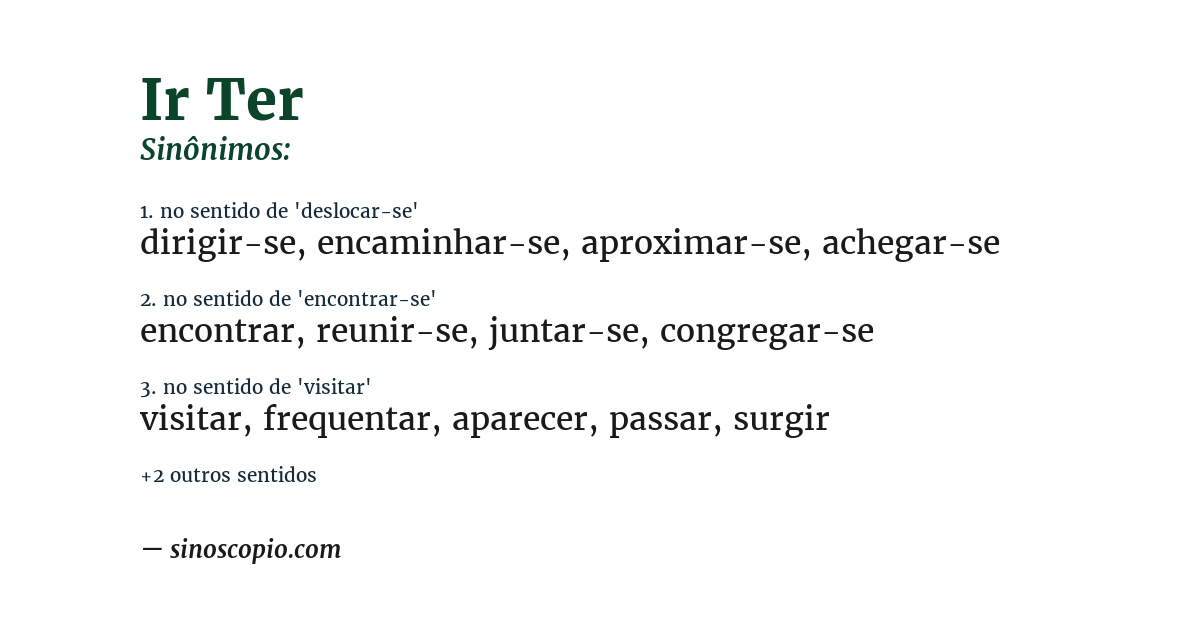 Sinônimo de ir ter