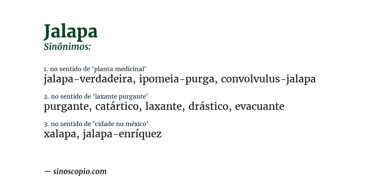Sinônimo de jalapa