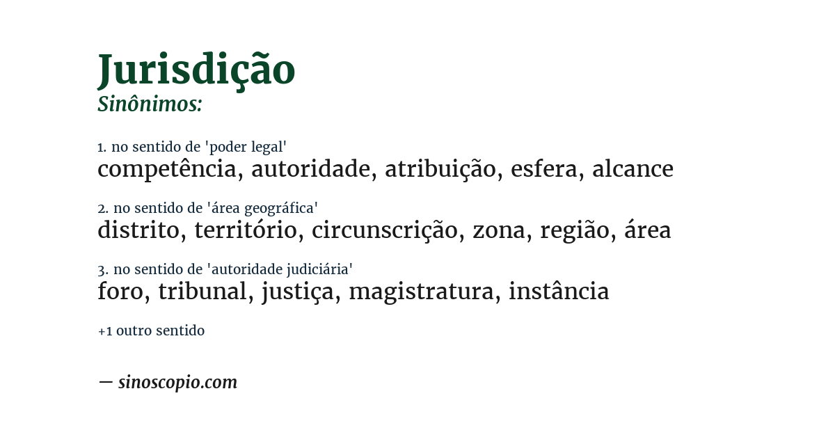 Sinônimo de jurisdição