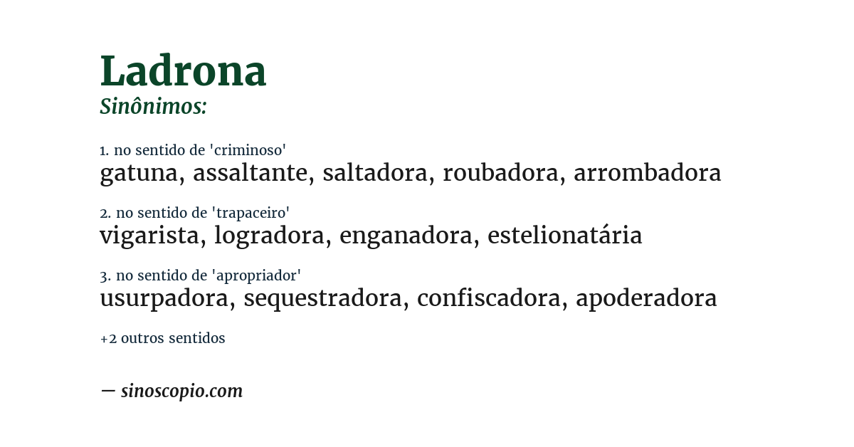 Sinônimo de ladrona