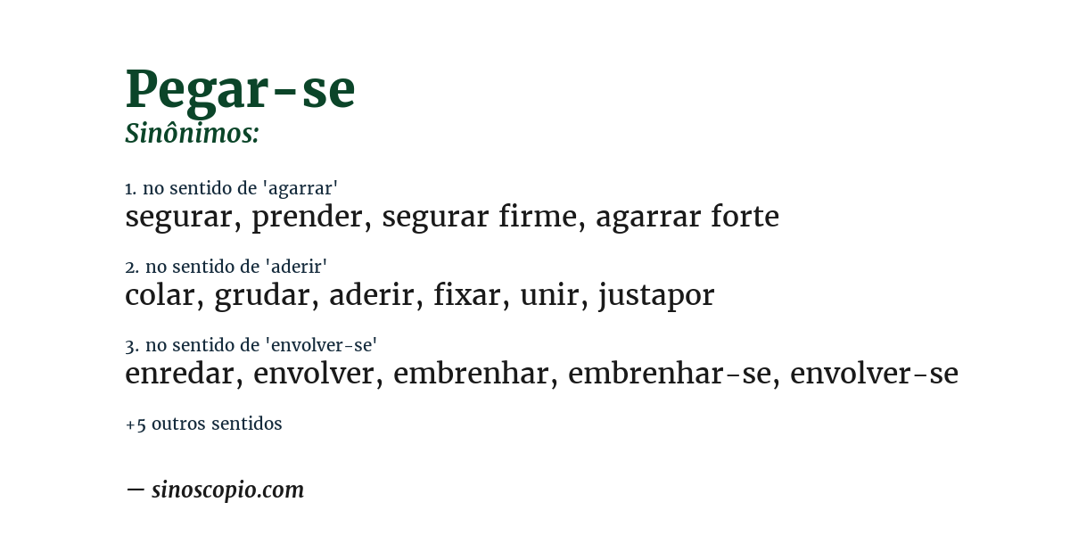 Sinônimo de pegar-se