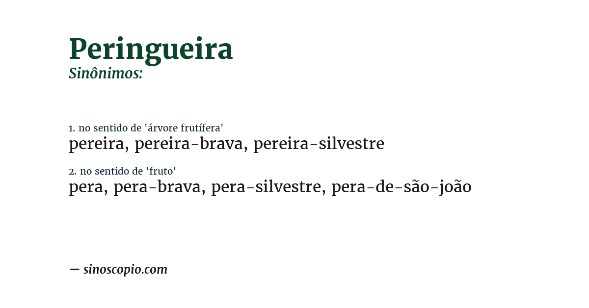 Sinônimo de peringueira