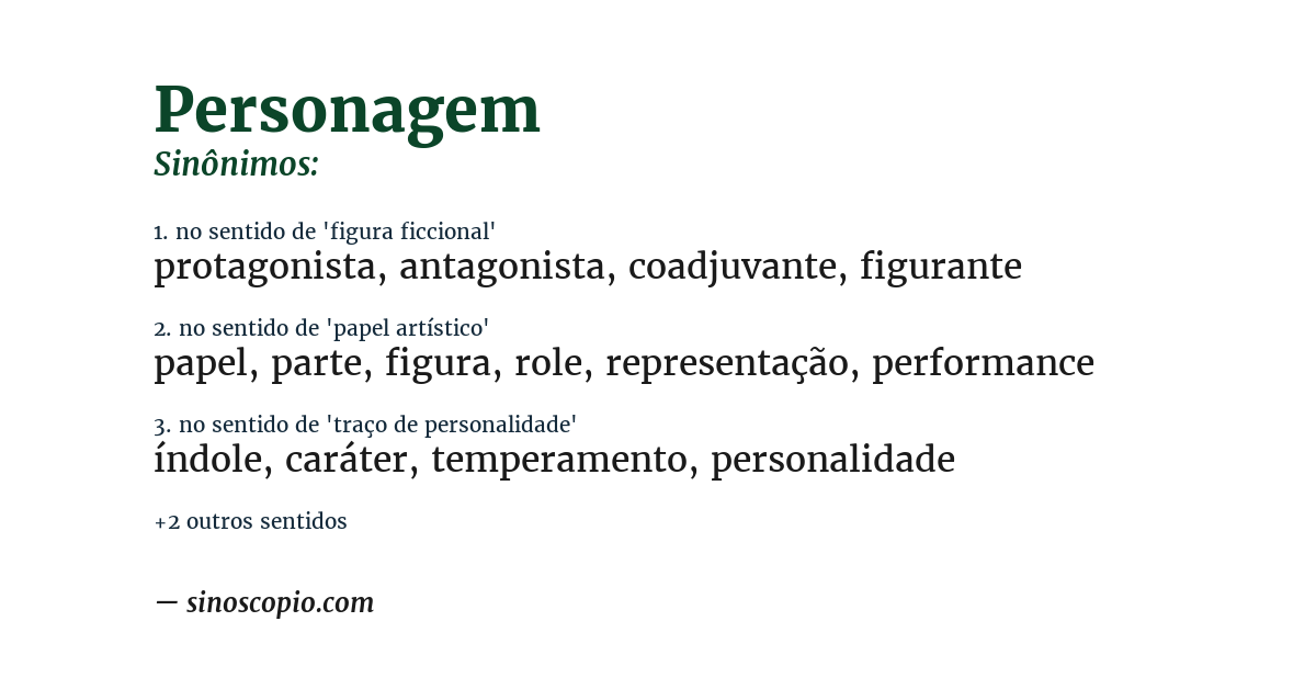 Sinônimo de personagem
