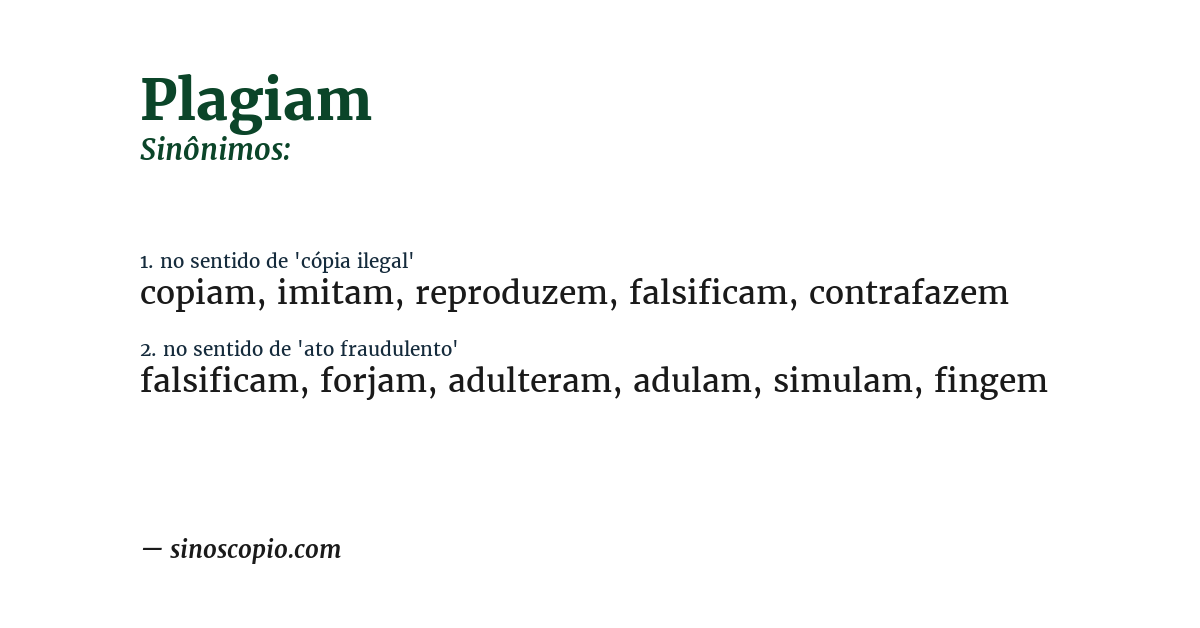 Sinônimo de plagiam