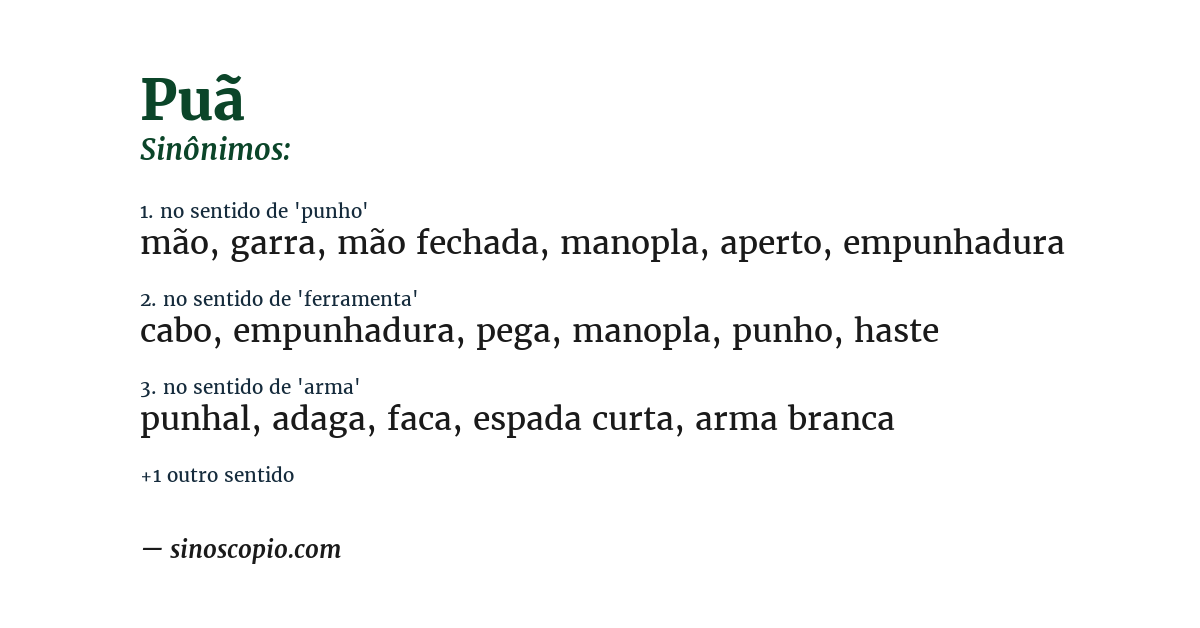 Sinônimo de puã