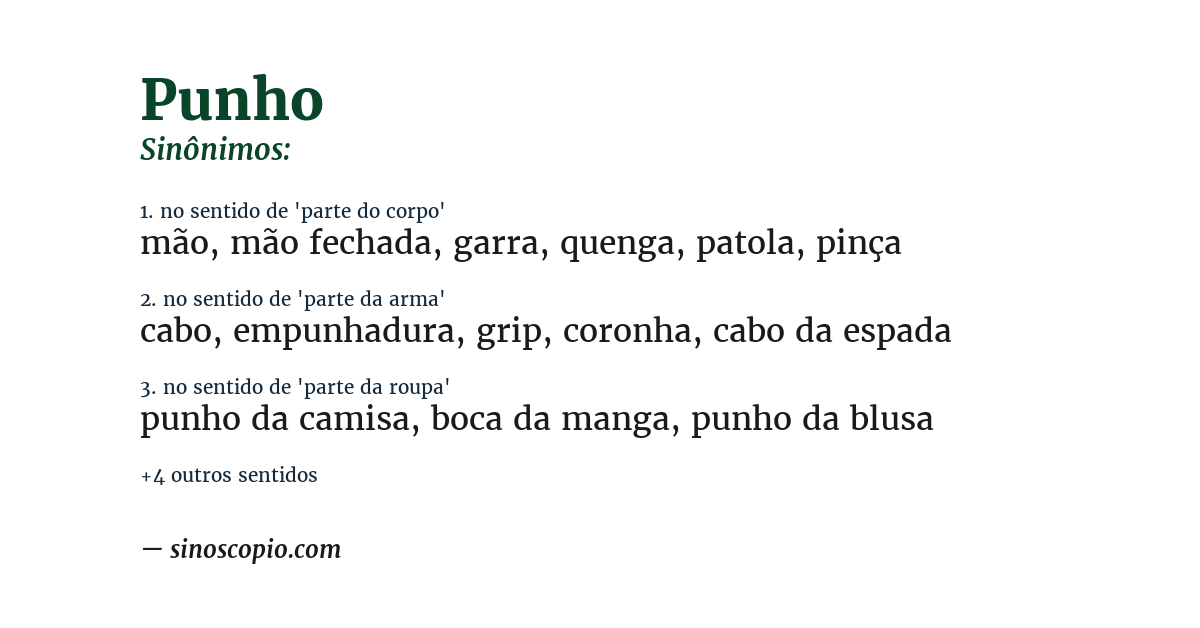 Sinônimo de punho