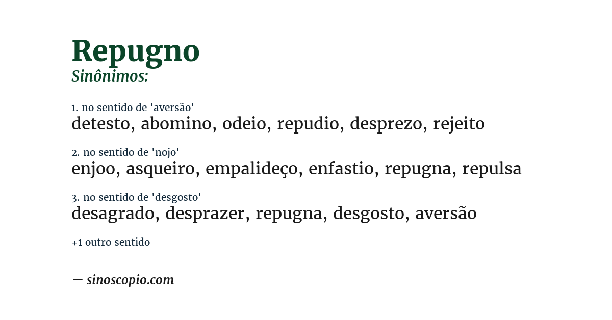 Sinônimo de repugno