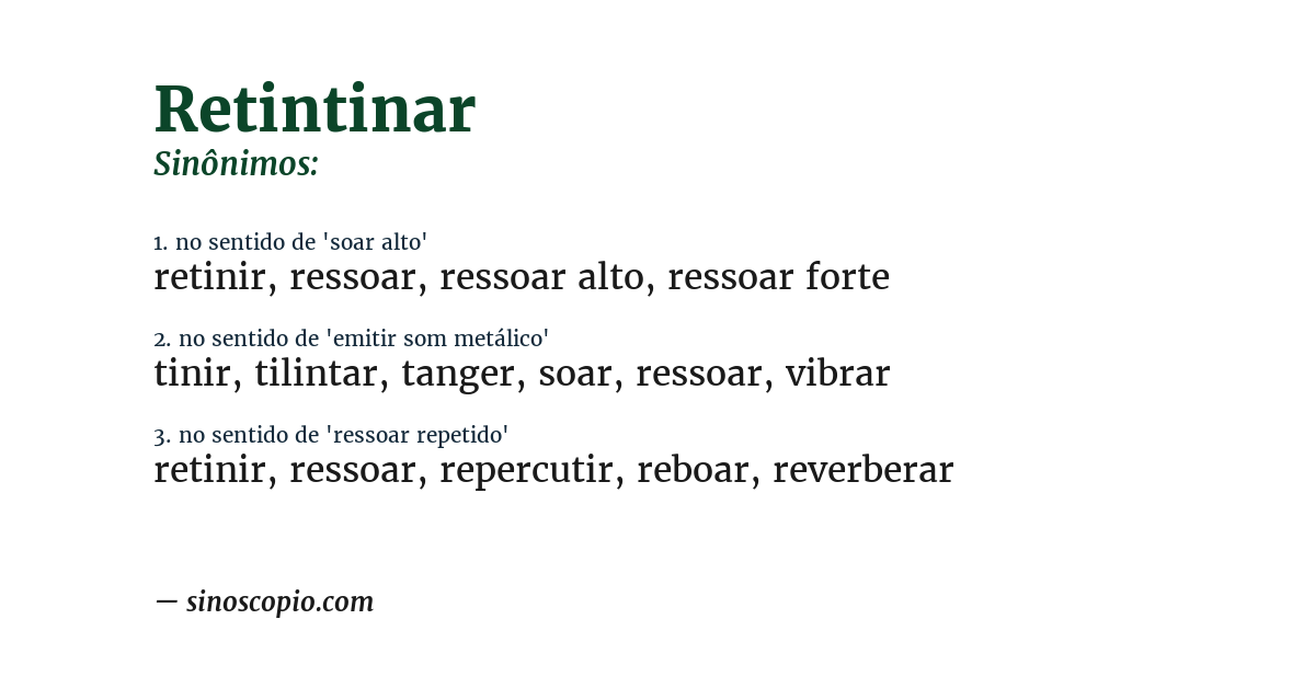 Sinônimo de retintinar