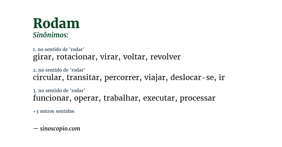 Sinônimo de rodam