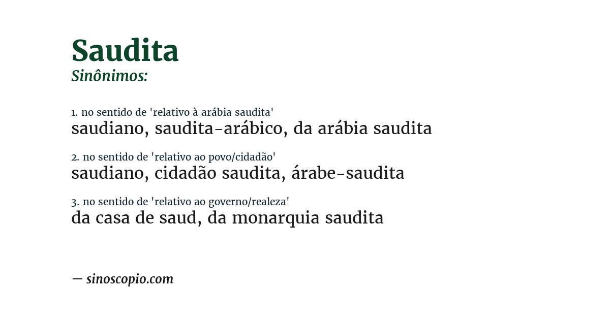 Sinônimo de saudita