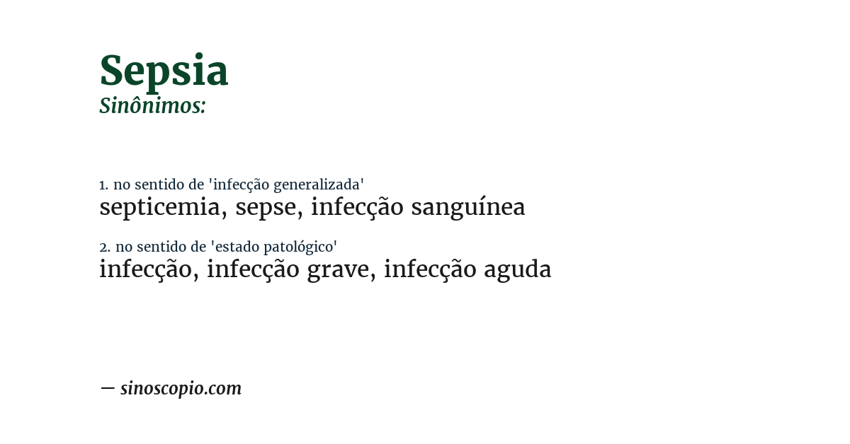 Sinônimo de sepsia